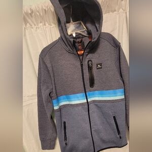 Rip Curl Anti Series Departed Hooded Full Zip Sweat Jacket Youth 12 Fleece Lined